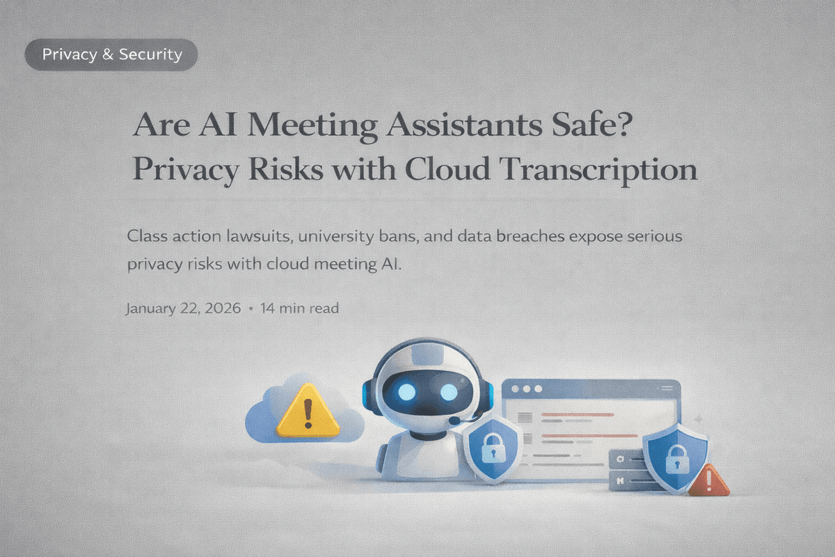 AI meeting assistant privacy risks and security concerns illustration
