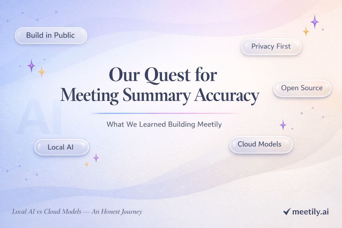 Meetily's journey to meeting summary accuracy - local AI vs cloud models comparison